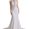 Robe De Mariée Col Américain Blanche