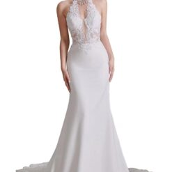 Robe De Mariée Col Américain Blanche Robe De Mariée Col Américain Blanche