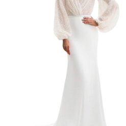 Robe De Mariée Sirène Dentelle Florale Blanche image 10 | Soirée Blanche Robe De Mariée Sirène Dentelle Florale Blanche image 9 | Soirée Blanche