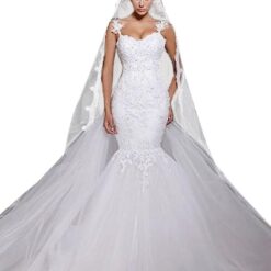 Robe De Mariée Sirène A Volants Blanche Robe De Mariée Sirène A Volants Blanche