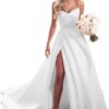 Robe de mariée A en mousseline de soie à manches courtes avec traîne amovible