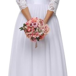 Robe De Mariée Simple Manches Longues Fluides Blanche Robe De Mariée Simple Manches Longues Fluides Blanche