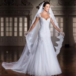 Robe De Mariage Sirène Blanche Longue Traîne Robe De Mariage Sirène Blanche Longue Traîne