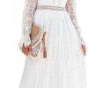 Robe De Mariée A Dentelle Florale A Manches Longues Illusion