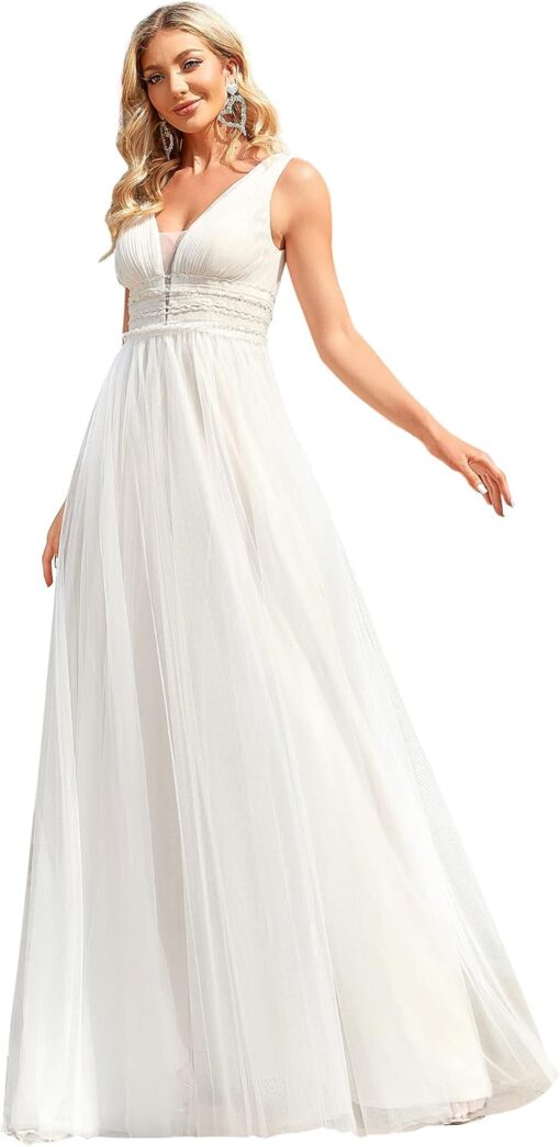 Robe De Mariée Fines Bretelles Et Dentelle Florale – Image 2