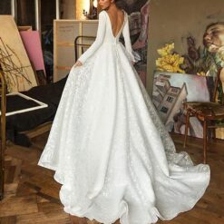Robe De Mariée Trapèze Blanche image 8 | Soirée Blanche