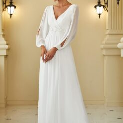 Robe De Mariée Grande Taille Manches Longues image 15 | Soirée Blanche Robe De Mariée Grande Taille Manches Longues image 14 | Soirée Blanche
