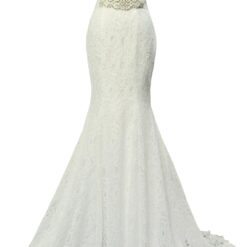 Robe de mariée fourreau avec bretelles en dentelle florale Robe de mariée fourreau avec bretelles en dentelle florale