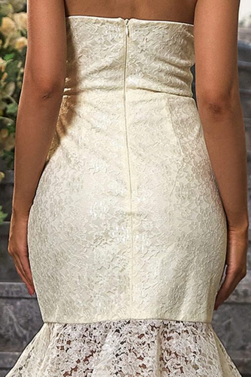 Robe De Mariée Sirène Bustier Blanche – Image 8