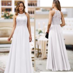 Robe De Soirée Longue Dentelle Blanche image 11 | Soirée Blanche