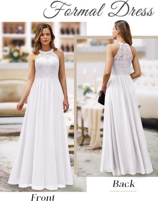Robe De Soirée Longue Dentelle Blanche – Image 3