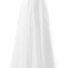 Robe De Mariée Fendue Fines Bretelles Blanche