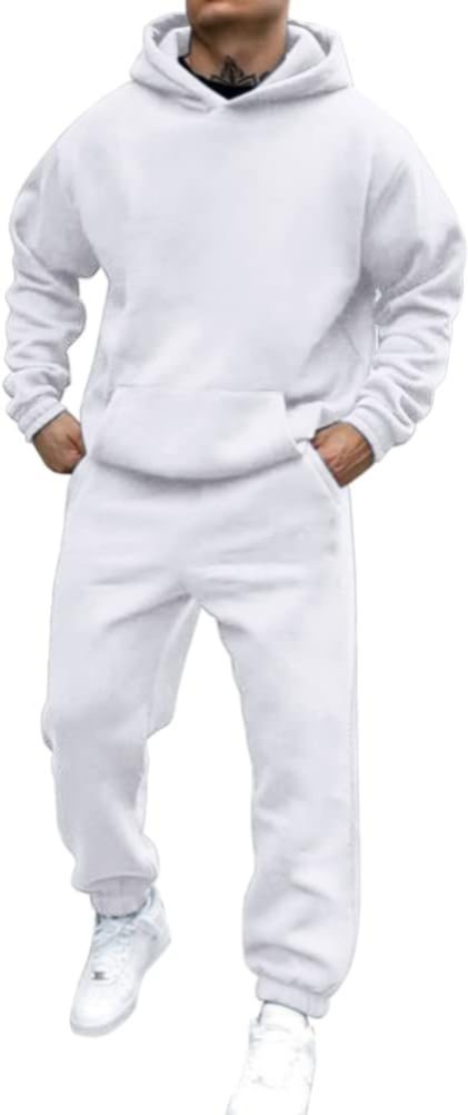 Survêtement 2 Pièces Homme Style Streetwear - Sweat à Capuche + Pantalon, Imprimé Discret New York