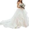 Robe de mariée princesse à volants et ceinture