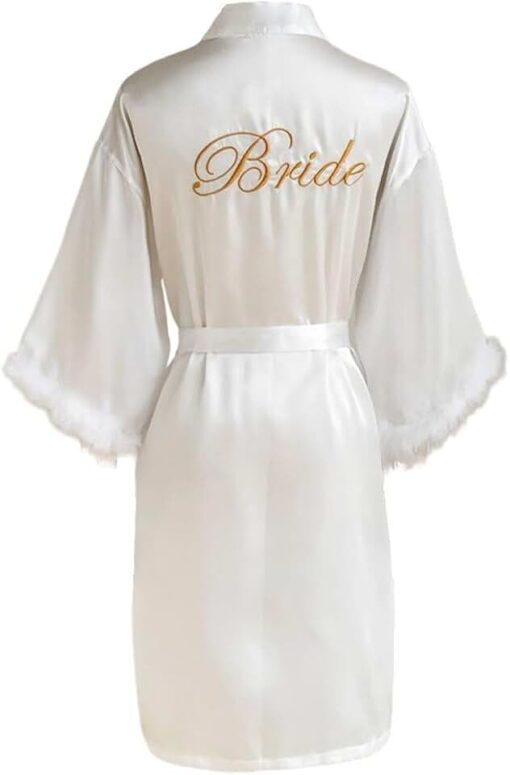 Robe De Mariée Courte A Plume