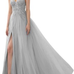 Robe de mariée ligne A en dentelle perlée avec bretelles spaghetti Robe de mariée ligne A en dentelle perlée avec bretelles spaghetti