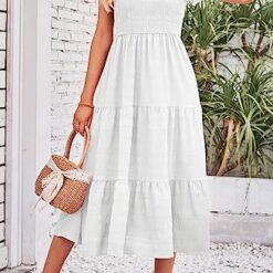 Robe Été Mi-Longue A-Blanc image 22 | Soirée Blanche Robe Été Mi-Longue A-Blanc image 21 | Soirée Blanche