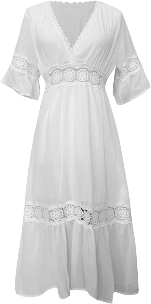 Robe Longue Bohème Blanche – Image 4