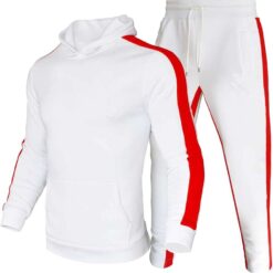 Ensemble Blanc Hommes Pantalon De Survêtement & Sweat-Shirt À Capuche À Lettres À Poche Kangourou Épaule tombante Ensemble Blanc Hommes Pantalon De Survêtement & Sweat-Shirt À Capuche À Lettres À Poche Kangourou Épaule tombante