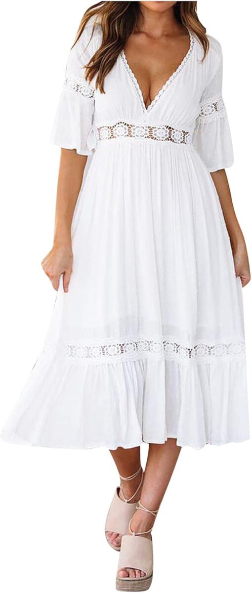 Robe Bohème Blanche Longue