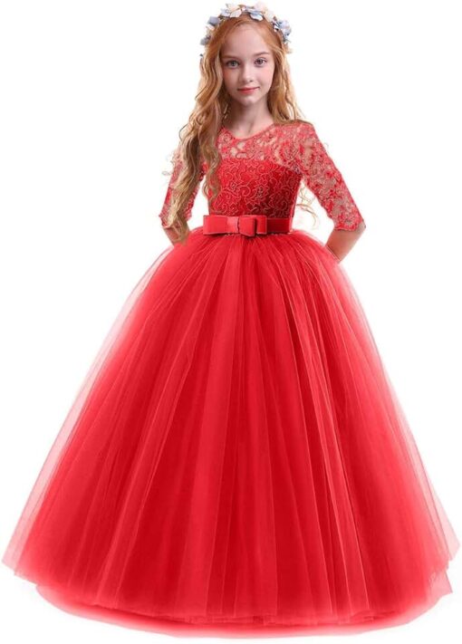Robe de bal princesse avec dentelle florale et paillettes