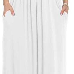 Robe de soirée d’été blanche à manches courtes à col rond pour femmes avec coupe longue et cintrée et ajourée Robe de soirée d’été blanche à manches courtes à col rond pour femmes avec coupe longue et cintrée et ajourée
