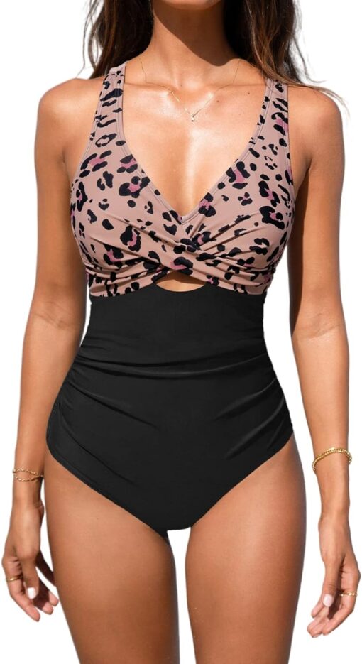 Maillot de Bain Élastique aux Lignes – Image 2