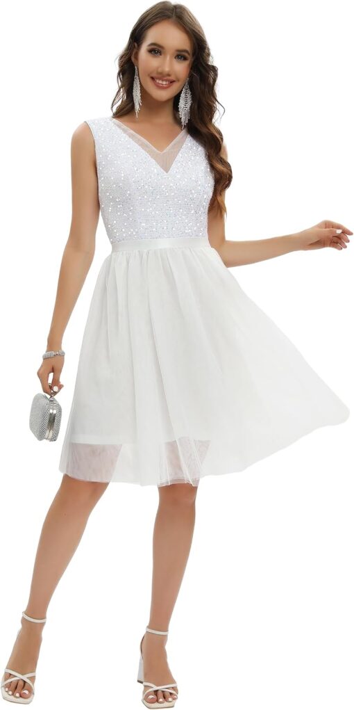 Robe Courte De Soirée Blanche – Image 6