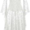 Robe De Mariée Dentelle Manches Longues Blanche
