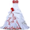 Robe De Mariée Blanche Et Rouge