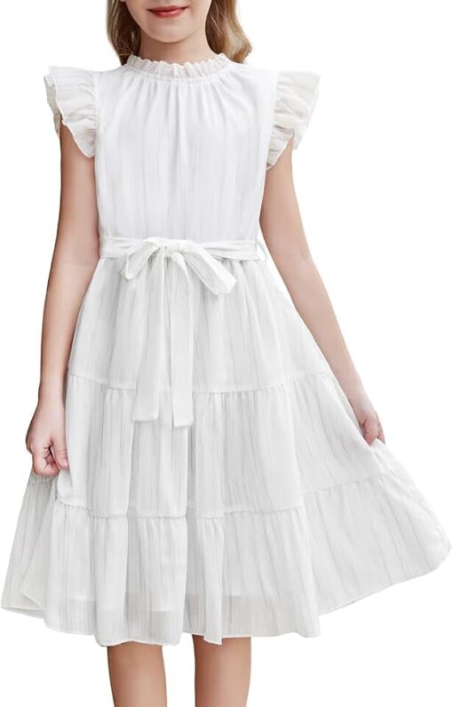 Robe Blanche De Petite Fille D’Honneur
