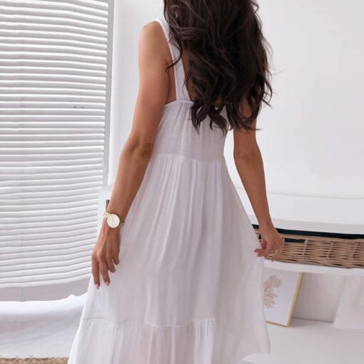 Robe Bohème Chic Blanche – Image 4