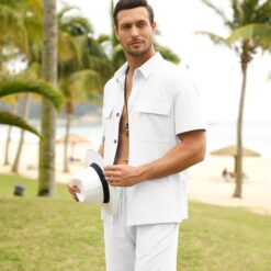 Ensemble d'été Lin pour homme image 12 | Soirée Blanche