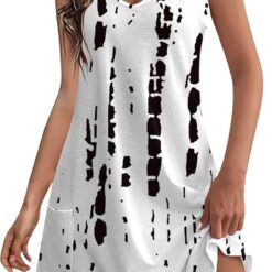 Robe Été Mi-Longue A-Blanc Robe Été Mi-Longue A-Blanc