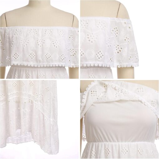 Robe Cocktail Dentelle Blanche – Image 6