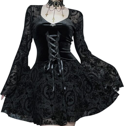 Robe Blanche Dentelle Évasée