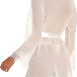 Robe De Chambre Dentelle Blanche image 14 | Soirée Blanche