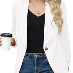 Blazer Très Décontracté à Manches 3/4 pour les Femmes Blazer Très Décontracté à Manches 3/4 pour les Femmes