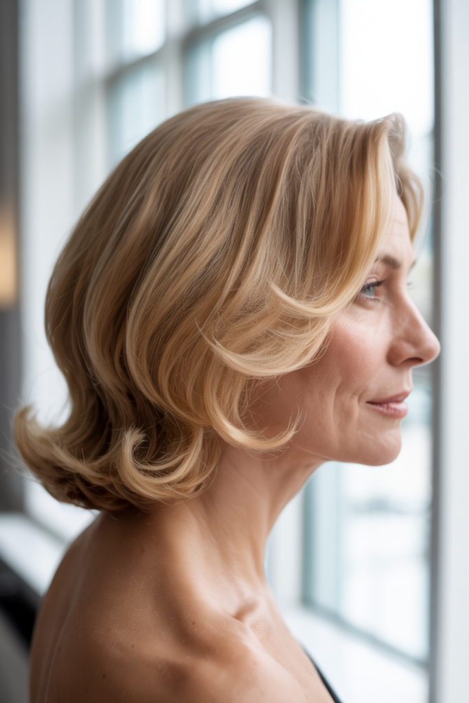 25 meilleures coiffures de mère de la mariée pour 2026 image 18 | Soirée Blanche Soft Blowout (rebondissant, pas croquant)