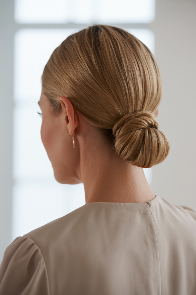 25 meilleures coiffures de mère de la mariée pour 2026 image 2 | Soirée Blanche Chignon bas élégant