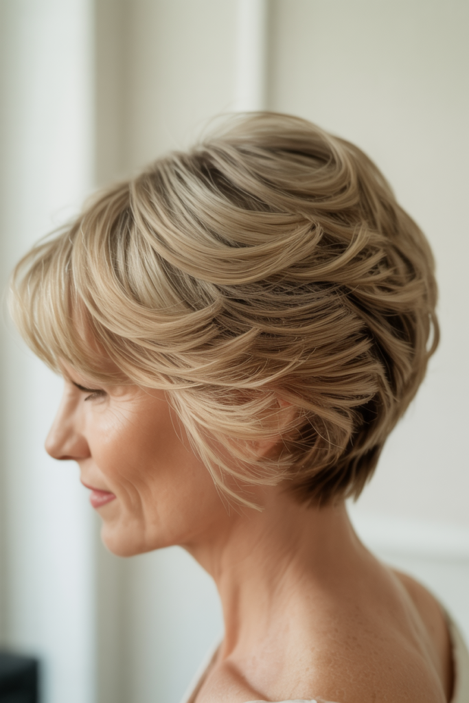 25 meilleures coiffures de mère de la mariée pour 2026 image 42 | Soirée Blanche Cheveux courts, rentrés et texturés