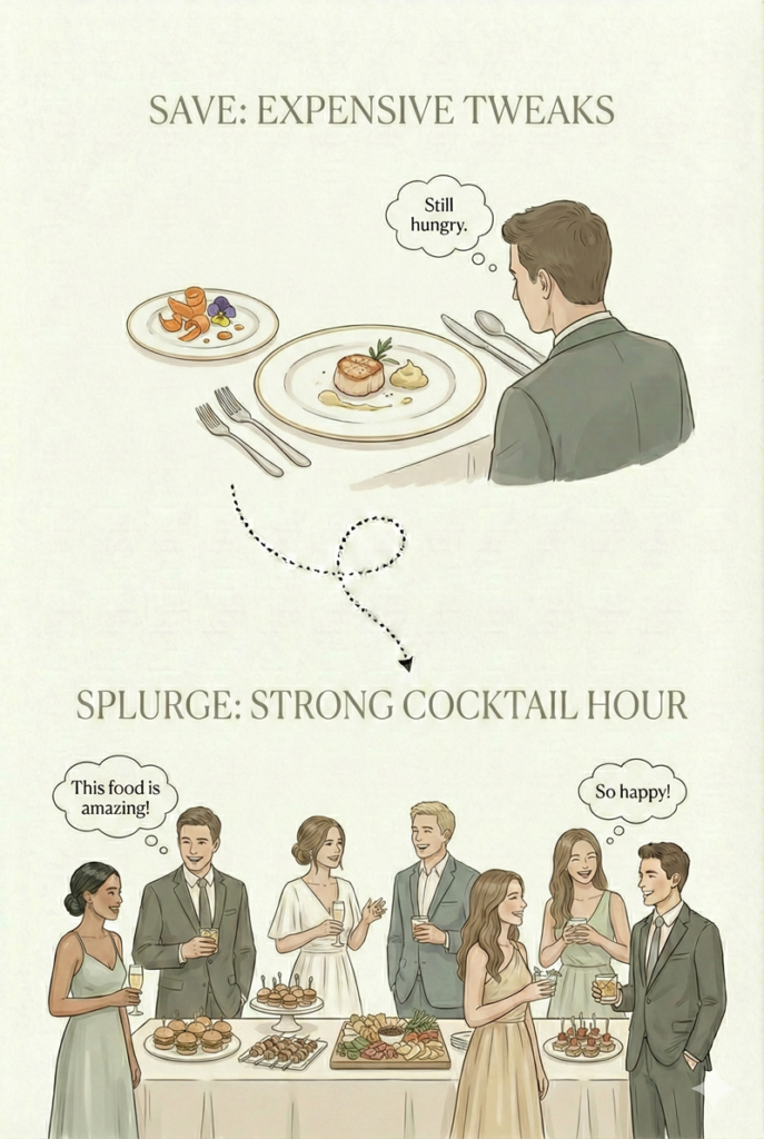 mariage, sauf les entrées