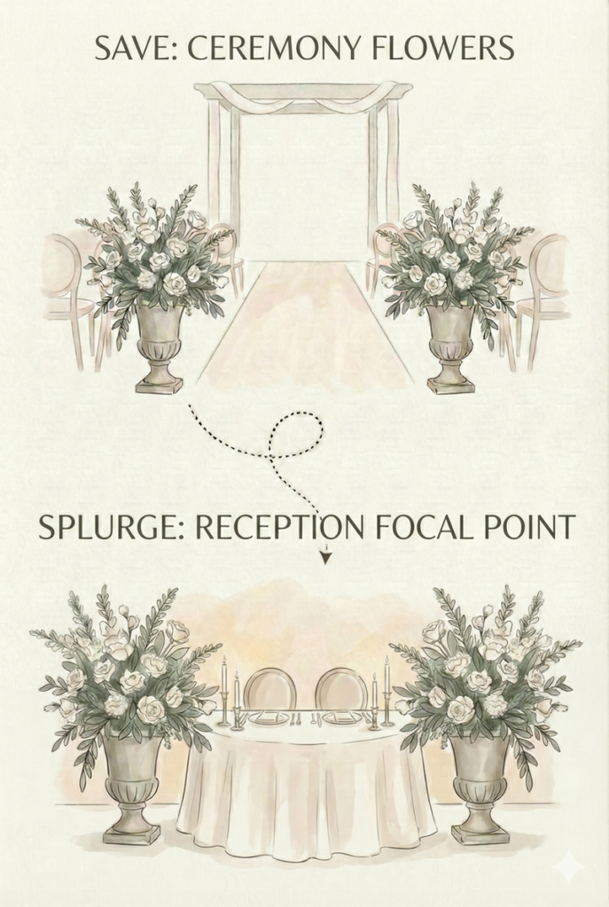 fleurs de cérémonie de sauvegarde de mariage