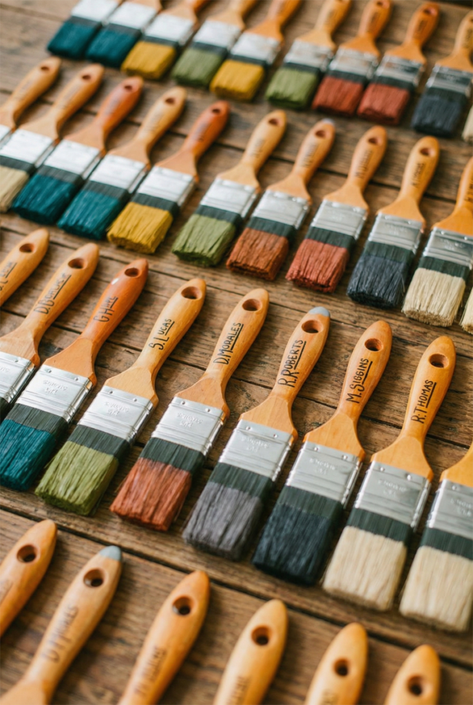 cartes de sièges avec pinceau