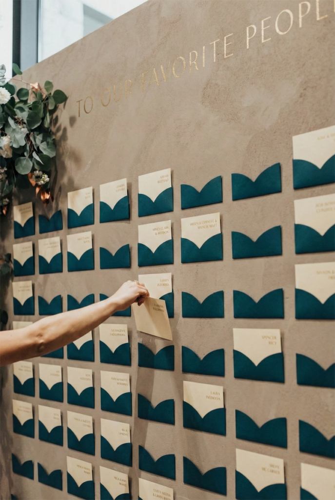 carte de siège murale enveloppe