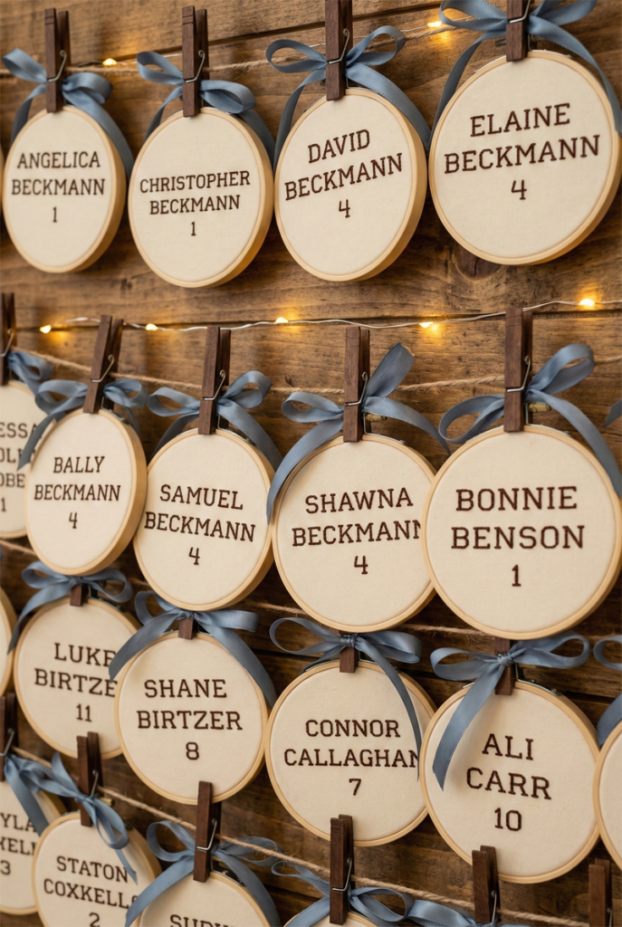 présentoir de cartes de places assises