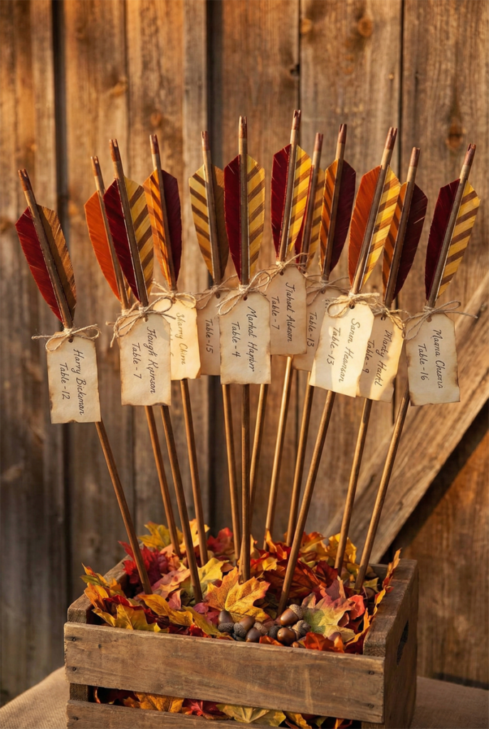 cartes de sièges en forme de flèche