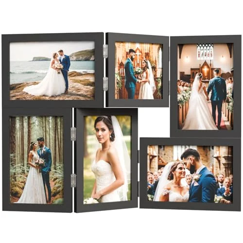 Cadre de table souvenir de mariage pliable multi-photos