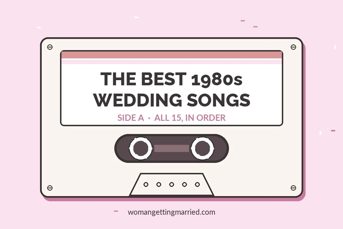 Illustration d'une cassette intitulée Les meilleures chansons de mariage des années 1980, face A